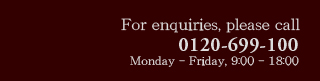 Inquiry 0120-699-100